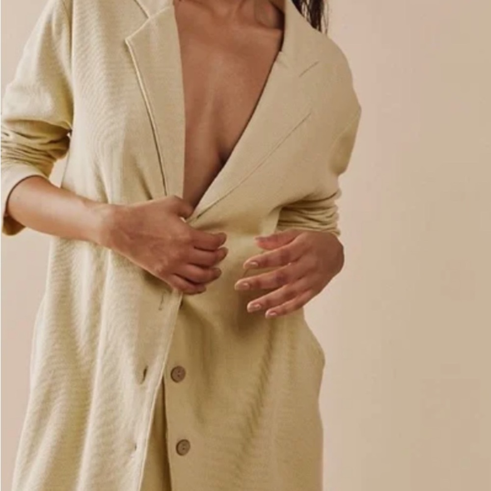 Free People Cream Blazer Jumpsuit